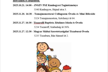 A képen a Kunhegyesi Tagintézményünk szülői fórumának meghívója látható.