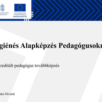 A kép a pedagógus továbbképzés adatait jeleníti meg szöveges formában (cím, szervező, óraszám). Mentálhigiénés Alapképzés Pedagógusoknak 30 órás akkreditált pedagógus továbbképzés - Szervező: Oktatási Hivatal